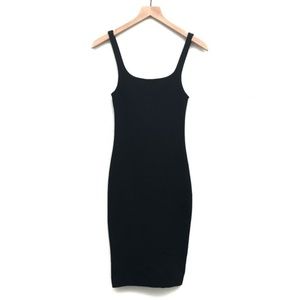 Zara Trafaluc black basic body-con dress with slit
